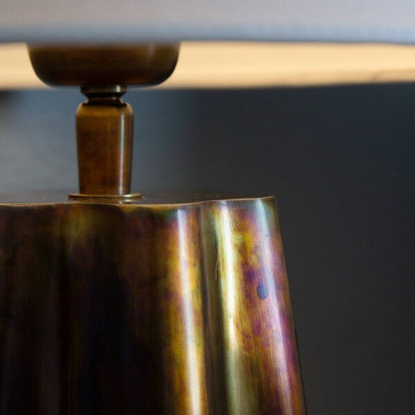 PR Home Stolní lampa Aira, výška 50 cm, mosazná/bílá, Mosaz / zlato, Obývací pokoj / jídelna, kov