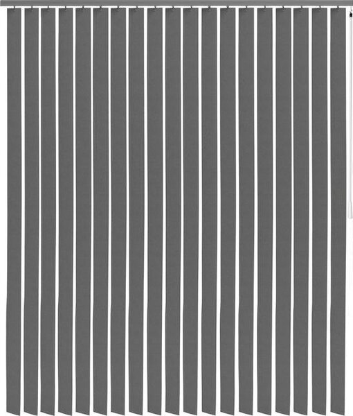 Unyqoos® Intensions, vertikální žaluzie z PVC, šířka lamely 89 mm – tmavě šedá barva, rozměry 250 x 180 cm, včetně montážové lišty, vhodné do koupelny, kuchyně a kanceláře