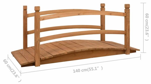 Zahradní můstek 140 x 60 x 60 cm masivní jedle 313890