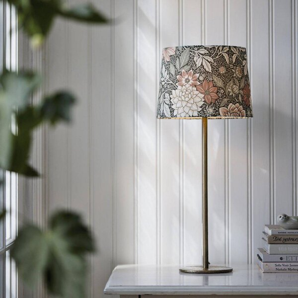 PR Home Stolní lampa BASE DAHLIA, zelená, výška 58 cm, látka, Zelená, Obývací pokoj / jídelna, kov