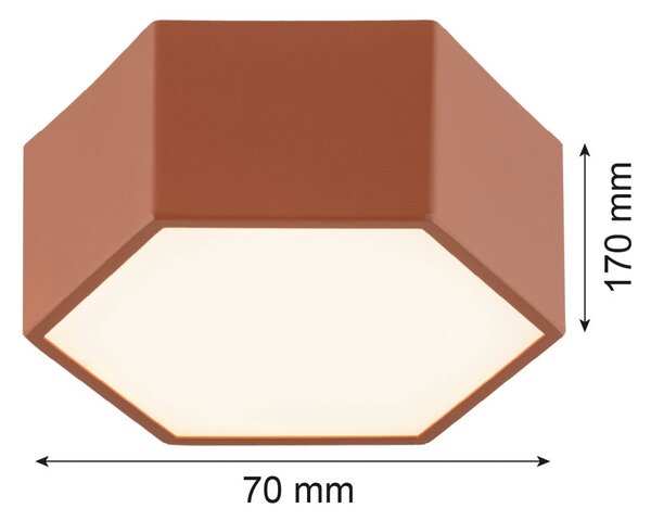 LED stropní svítidlo Libre, terakotová barva, ocel, 3 000 K