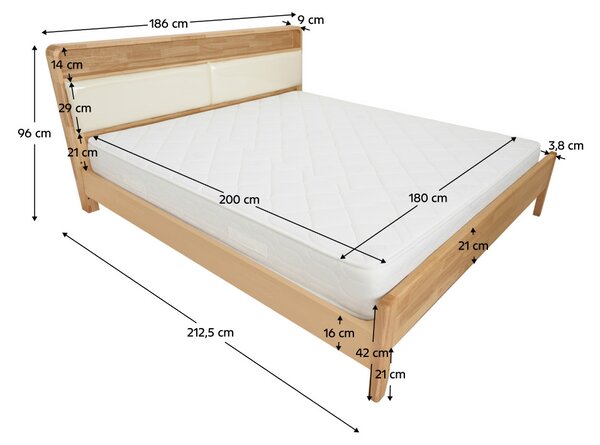 Manželská postel 180 cm Kinkel 1 (přírodní) (s roštem)