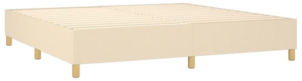 Box spring postel s matrací krémová 200x200 cm textil 3142206