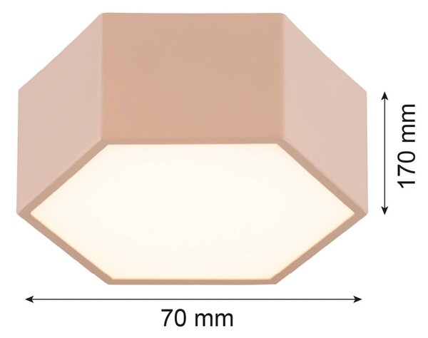LED stropní svítidlo Libre, broskvová, ocel, 3 000 K