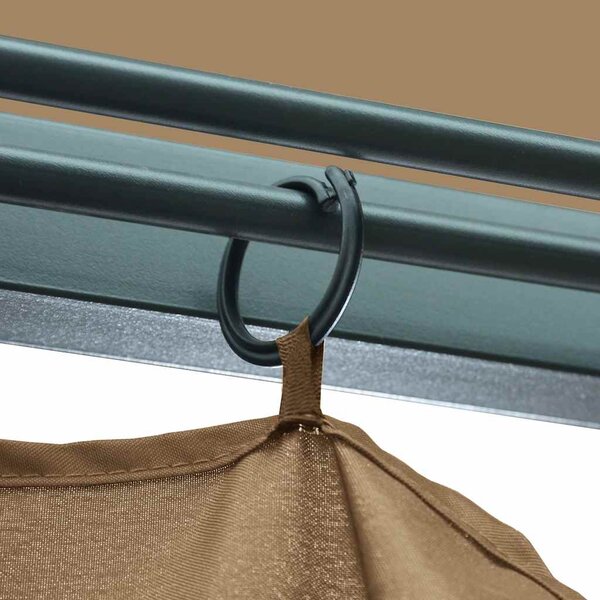 Altán se závěsy 300 x 300 cm taupe hliník 313893