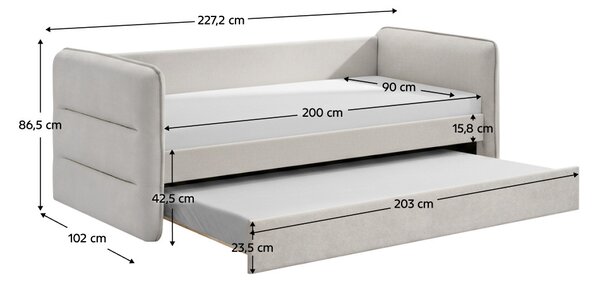 Rozkládací postel 90 cm Taxistas 1 (sivobéžová) (s roštem)