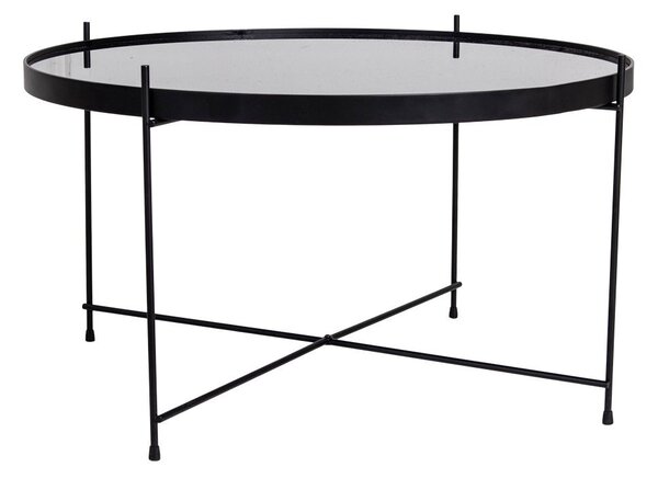 House Nordic Konferenční stolek Venezia (Konferenční stolek z oceli s černým práškovým nástřikem a sklem\nø70xh40cm)