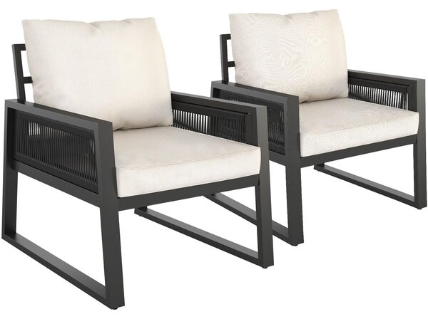 Tectake® Hliníkový zahradní set Captive v provazovém designu
