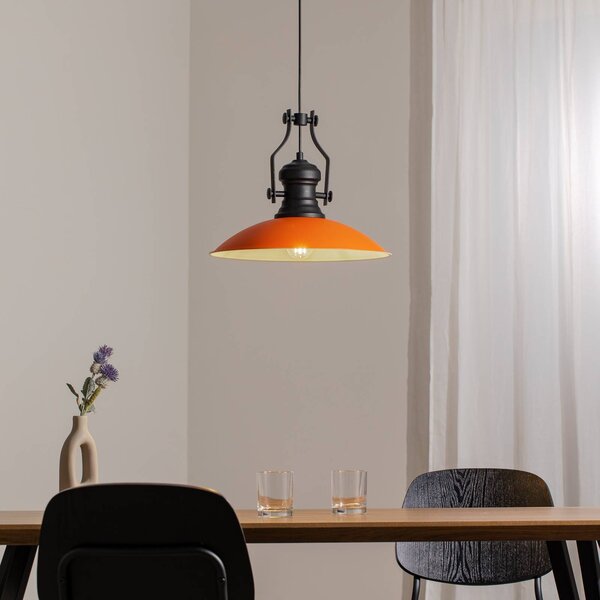 ROYALTECH Závěsné svítidlo Fimda, oranžová, Ø 41 cm, kov, E27, stmívatelný, Žlutá / oranžová, Obývací pokoj / jídelna, kov