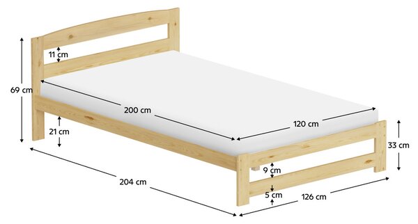 Jednolůžková postel 120 cm Aimar 1 (přírodní) (s roštem)