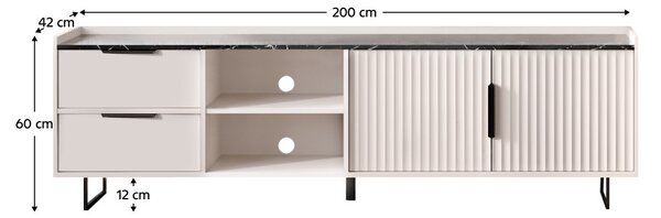 TV skříňka Fabricacion 1 (kašmír + mramor tmavý)