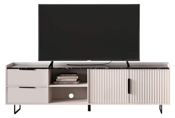 TV skříňka Fabricacion 1 (kašmír + mramor tmavý)