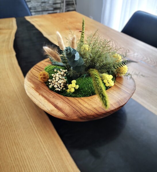 Mechová stolní dekorace 30 cm - teak luxury