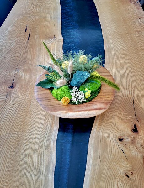 Mechová stolní dekorace 30 cm - teak luxury