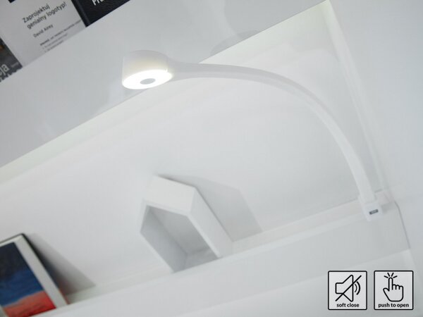 Sklápěcí postel BC-05 120x200 Bed-Concept, Rozměr postele: 120x200, Barva: bílá / bílý lesk, LED světlo s USB: bez LED světla s USB, Vnitřní osvětlení pod policemi: bez osvětlení políc 5902928397369