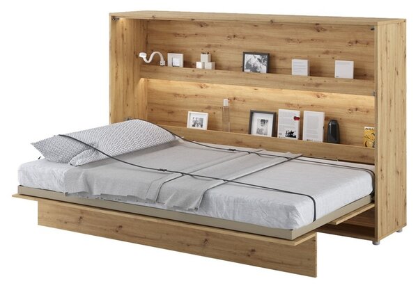 Sklápěcí postel BC-05 120x200 Bed-Concept, Rozměr postele: 120x200, Barva: bílá / bílý lesk, LED světlo s USB: bez LED světla s USB, Vnitřní osvětlení pod policemi: bez osvětlení políc 5902928397369