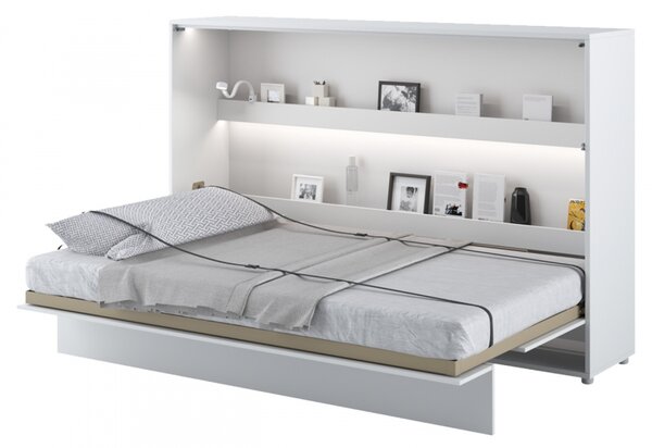 Sklápěcí postel BC-05 120x200 Bed-Concept, Rozměr postele: 120x200, Barva: bílá / bílý lesk, LED světlo s USB: bez LED světla s USB, Vnitřní osvětlení pod policemi: bez osvětlení políc 5902928397369