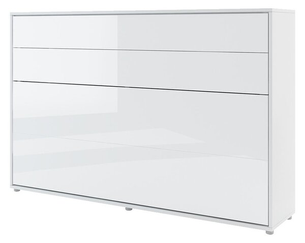 Sklápěcí postel BC-05 120x200 Bed-Concept, Rozměr postele: 120x200, Barva: bílá / bílý lesk, LED světlo s USB: bez LED světla s USB, Vnitřní osvětlení pod policemi: bez osvětlení políc 5902928397369