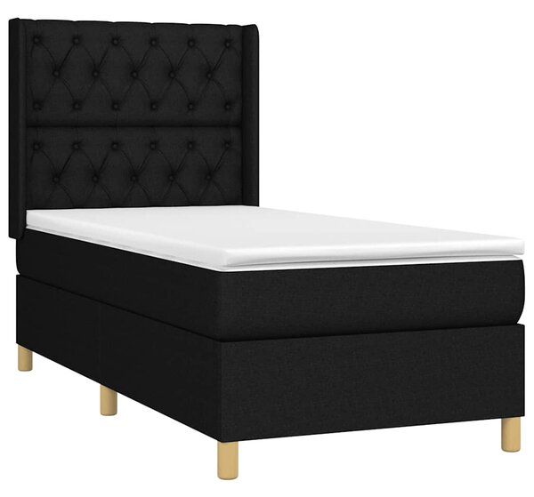 Box spring postel s matrací a LED černá 80 x 200 cm textil 3139071