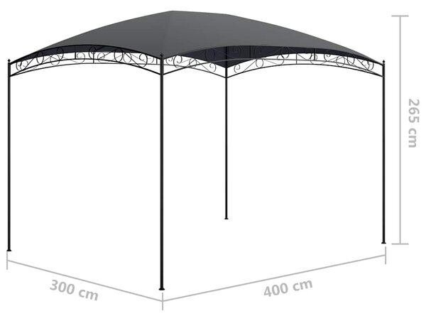 Altán 3 x 4 x 2,65 m antracitový 180 g/m² 313911