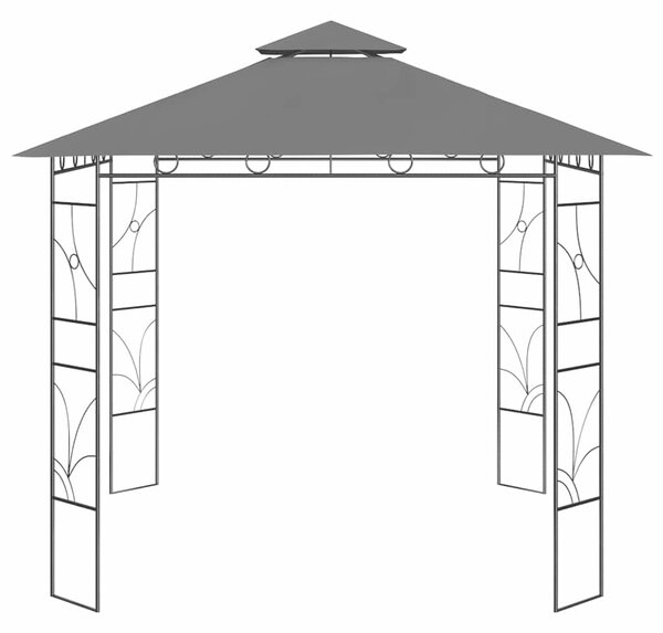 Altán 3 x 3 x 2,7 m antracitový 160 g/m² 313914