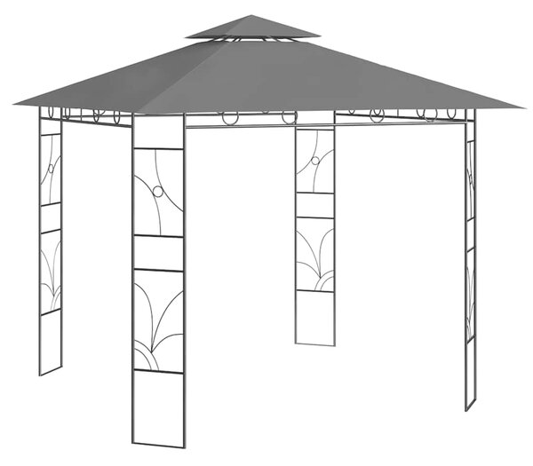Altán 3 x 3 x 2,7 m antracitový 160 g/m² 313914