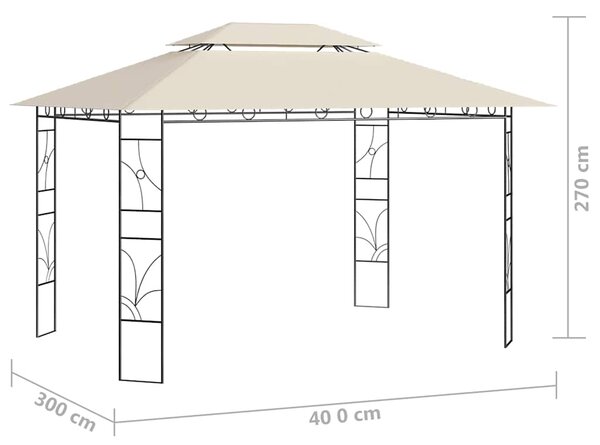Altán 4 x 3 x 2,7 m krémový 160 g/m² 313915