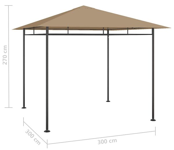 Altán 3 x 3 x 2,7 m taupe 180 g/m² 313919