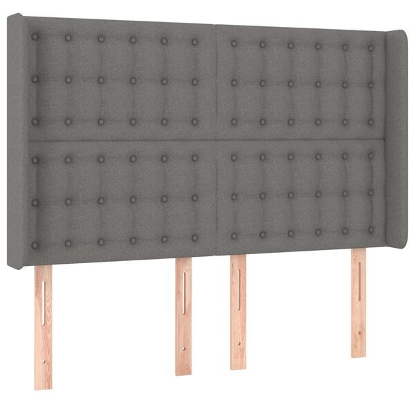 Box spring postel s matrací a LED tmavě šedá 140x200 cm textil 3139198