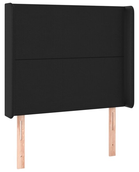 Box spring postel s matrací a LED černá 80 x 200 cm umělá kůže 3139229