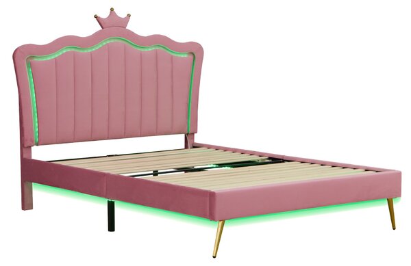 Manželská postel 140 cm Reinsercion 1 (růžová) (s roštem)