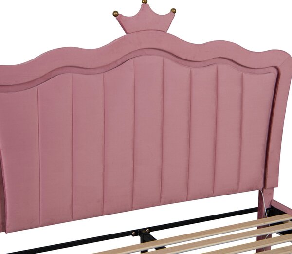 Manželská postel 140 cm Reinsercion 1 (růžová) (s roštem)