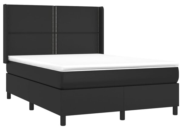 Box spring postel s matrací a LED černá 140 x 190 cm umělá kůže 3139319