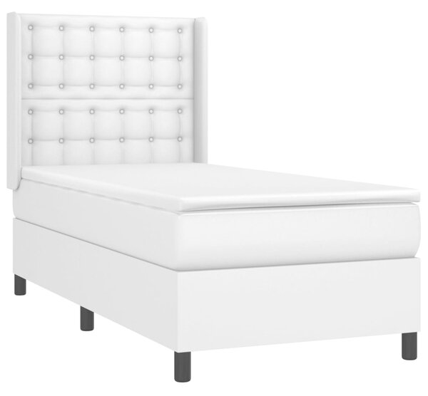 Box spring postel s matrací a LED bílá 80 x 200 cm umělá kůže 3139350