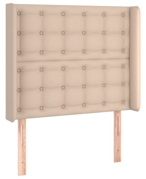 Box spring postel matrace a LED cappuccino 80x200 cm umělá kůže 3139354