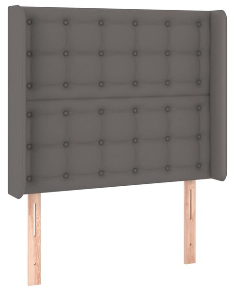 Box spring postel s matrací a LED šedá 80 x 200 cm umělá kůže 3139353