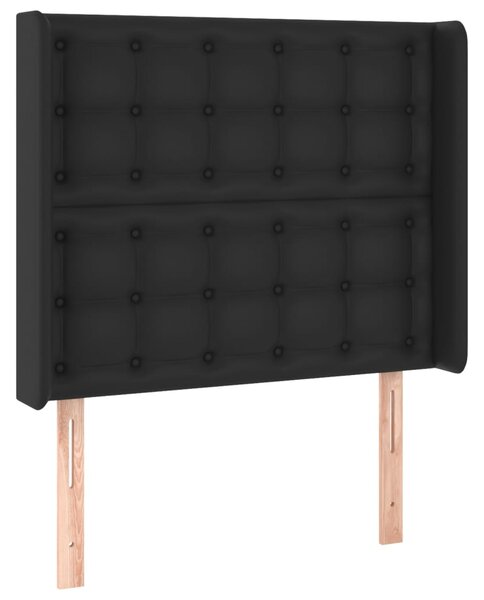 Box spring postel s matrací a LED černá 80 x 200 cm umělá kůže 3139349