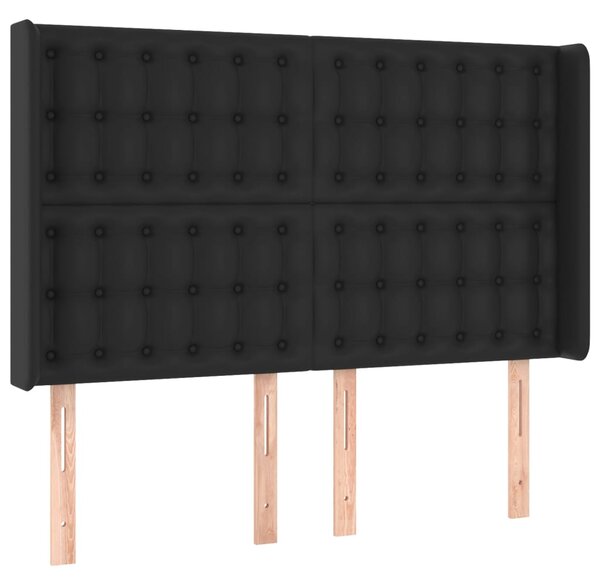 Box spring postel s matrací a LED černá 140 x 190 cm umělá kůže 3139379