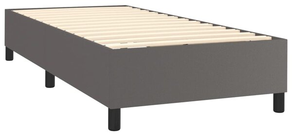 Box spring postel s matrací šedá 80 x 200 cm umělá kůže 3142813