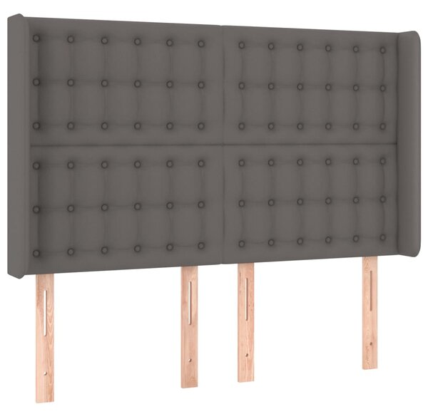 Box spring postel s matrací a LED šedá 140x190 cm umělá kůže 3139383