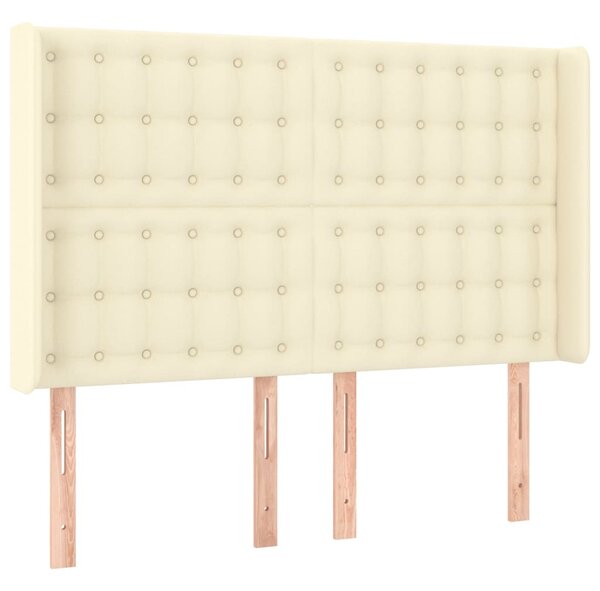 Box spring postel s matrací a LED krémová 140x190 cm umělá kůže 3139381