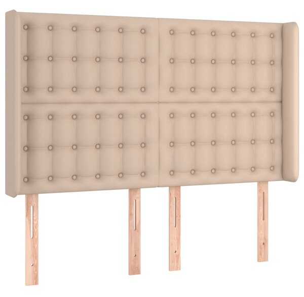 Box spring postel matrace a LED cappuccino 140x200cm umělá kůže 3139390