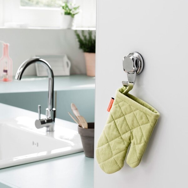 Plastové háčky v sadě 4 ks bez vrtání ve stříbrné barvě Bestlock – Compactor