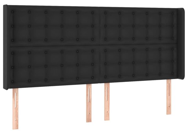 Box spring postel s matrací a LED černá 200x200 cm umělá kůže 3139403