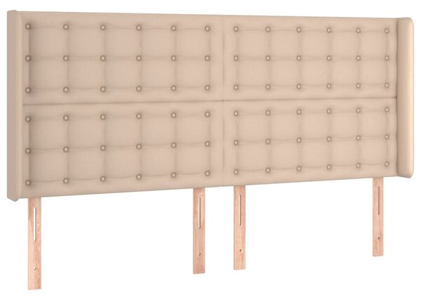 Box spring postel matrace a LED cappuccino 160x200cm umělá kůže 3139396