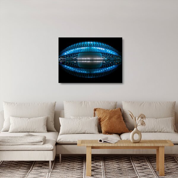 Skleněný obraz fotbalového stadionu (70x50 cm)