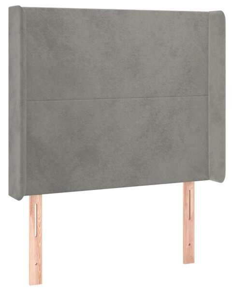 Box spring postel s matrací a LED světle šedá 80 x 200 cm samet 3139409