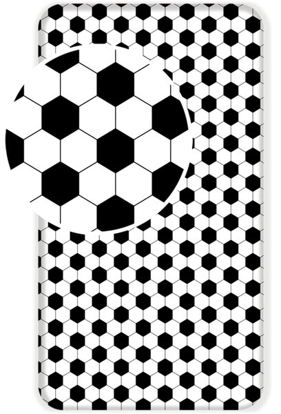 Bavlněné prostěradlo s motivem Fotbal - 90 x 200 + 25 cm