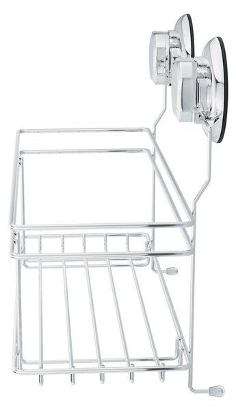 Samodržící kovová koupelnová polička ve stříbrné barvě Bestlock Bath – Compactor