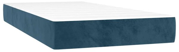 Box spring postel s matrací a LED tmavě modrá 90x190 cm samet 3139419